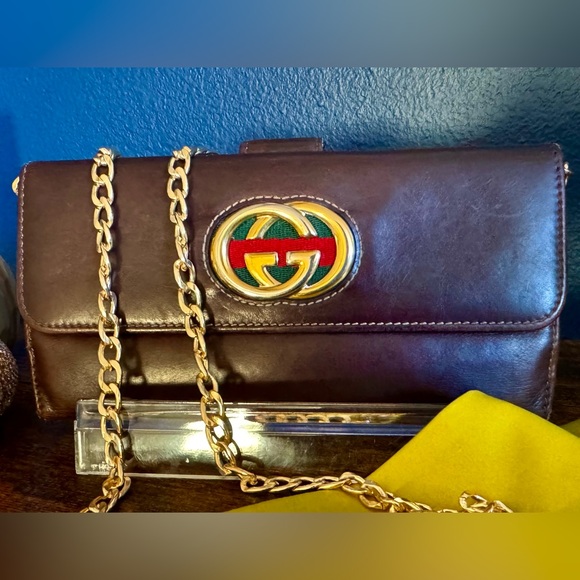 Gucci Handbags - GUCCI Britt Wallet with unbranded chain, dustbag and COA- EUC!